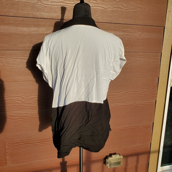 Cato Black and White Colorblock Button Down Blouse Women's Size XL NWOT - Picture 8 of 11